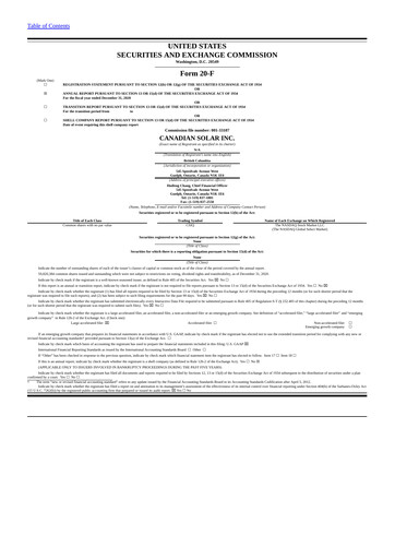 Thumbnail Canadian Solar
 Annual Report 2020