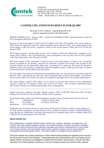Thumbnail Camtek Quarterly Report 2007-q2