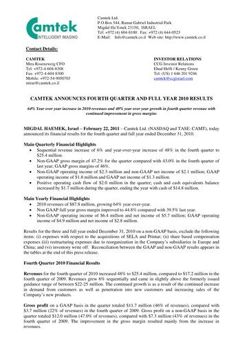 Thumbnail Camtek Quarterly Report 2010-q4