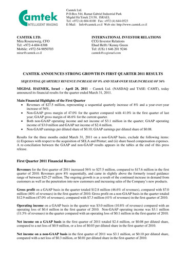 Thumbnail Camtek Quarterly Report 2011-q1