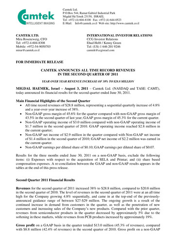 Thumbnail Camtek Quarterly Report 2011-q2