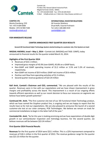 Thumbnail Camtek Quarterly Report 2014-q1