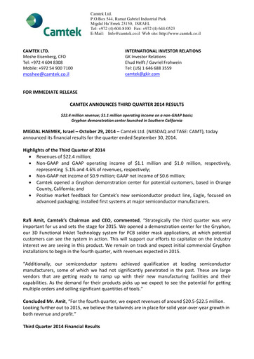 Thumbnail Camtek Quarterly Report 2014-q3