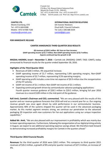 Thumbnail Camtek Quarterly Report 2016-q3