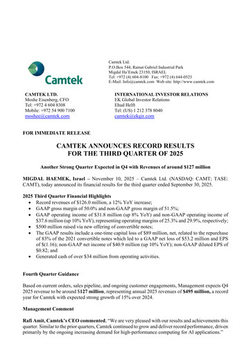Thumbnail Camtek Quarterly Report 2025-q3