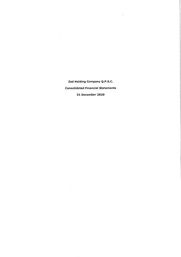 Vorschaubild Zad Holding Company Finanzmitteilung 2020
