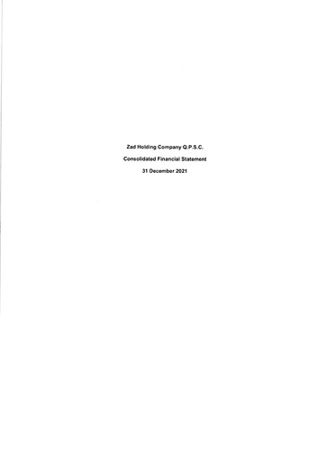 Vorschaubild Zad Holding Company Finanzmitteilung 2021
