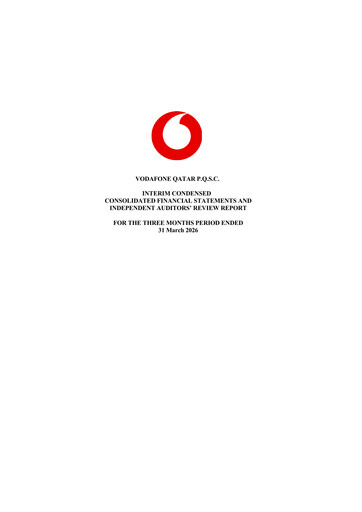 Thumbnail Vodafone Qatar Financial Statement 2026-q1