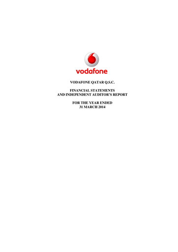 Thumbnail Vodafone Qatar Financial Statement fy2014