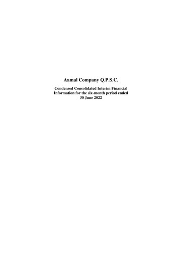 Thumbnail Aamal Company Half-year Report 2022-h1