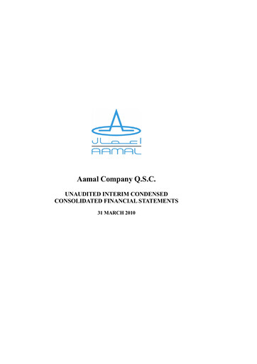 Thumbnail Aamal Company Quarterly Report 2010-q1