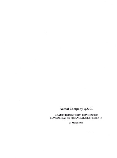 Thumbnail Aamal Company Quarterly Report 2011-q1