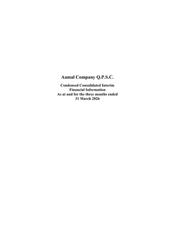 Vorschaubild Aamal Company Quartalsbericht 2026-q1