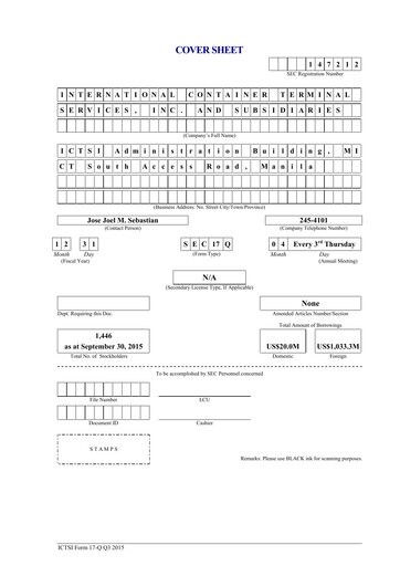 Thumbnail International Container Terminal Services Quarterly Report 2015-q3