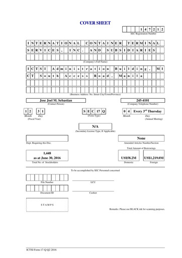 Thumbnail International Container Terminal Services Quarterly Report 2016-q2