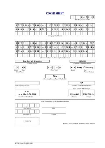 Thumbnail International Container Terminal Services Quarterly Report 2018-q1