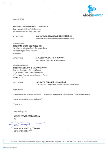 Thumbnail Aboitiz Power Quarterly Report 2018-q1