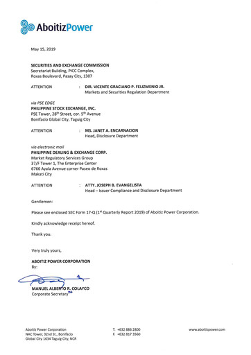 Thumbnail Aboitiz Power Quarterly Report 2019-q1
