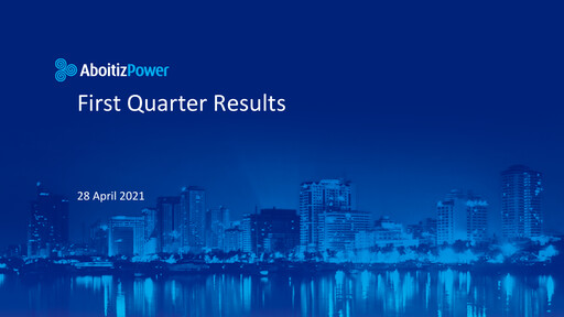 Miniature Aboitiz Power Rapport trimestriel 2021-q1