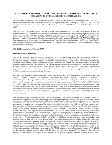 Thumbnail Docebo Financial Report 2021