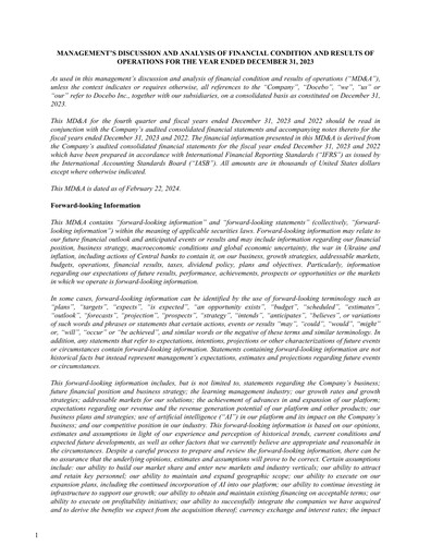 Thumbnail Docebo Financial Report 2023