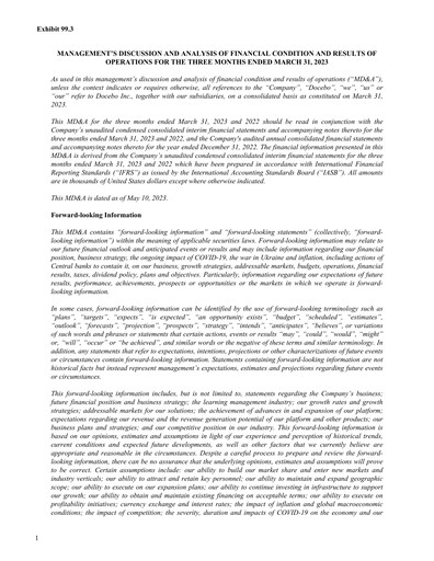 Thumbnail Docebo Quarterly Report 2023-q1