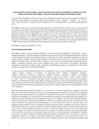 Thumbnail Docebo Quarterly Report 2023-q3