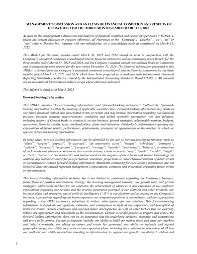 Thumbnail Docebo Quarterly Report 2025-q1