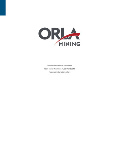 Thumbnail Orla Mining Financial Statement 2019