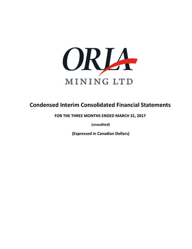 Vorschaubild Orla Mining Quartalsbericht 2017-q1