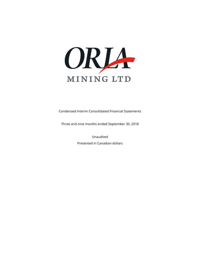 Vorschaubild Orla Mining Quartalsbericht 2018-q3