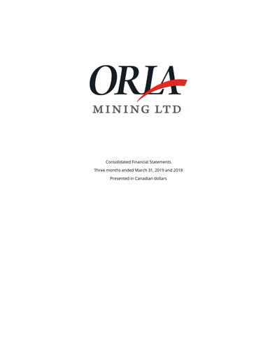 Vorschaubild Orla Mining Quartalsbericht 2019-q1