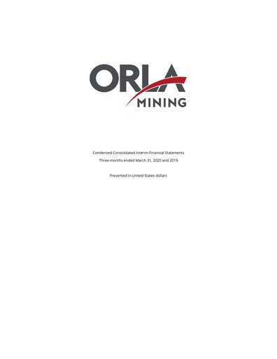 Thumbnail Orla Mining Quarterly Report 2020-q1