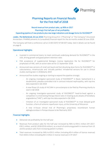 Thumbnail Pharming Group Half-year Report 2018-h1