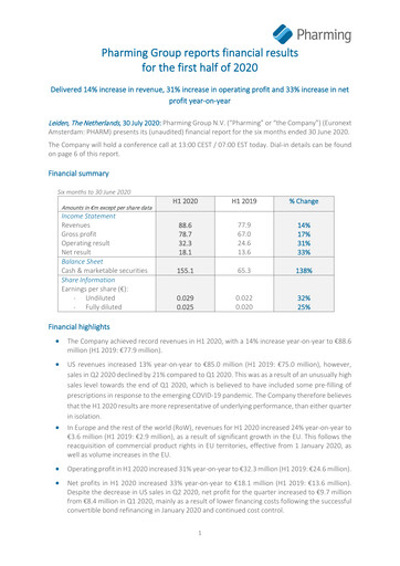 Thumbnail Pharming Group Half-year Report 2020-h1