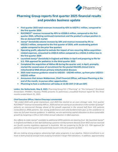 Thumbnail Pharming Group Quarterly Report 2025-q1