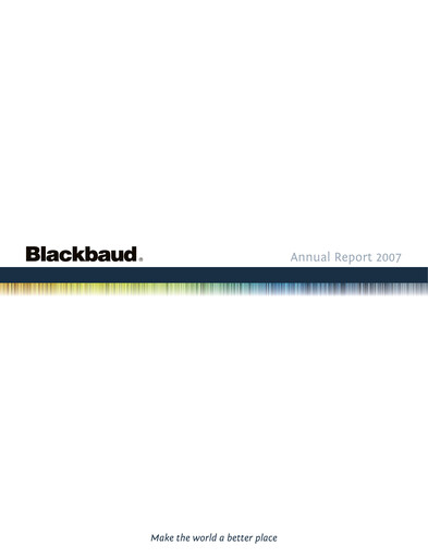Thumbnail Blackbaud Annual Report 2007