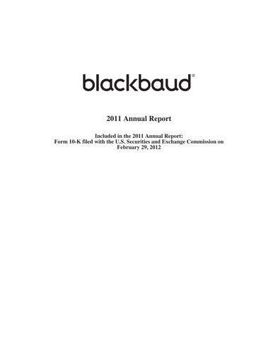 Thumbnail Blackbaud Annual Report 2011