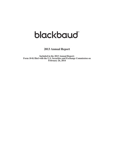 Thumbnail Blackbaud Annual Report 2013
