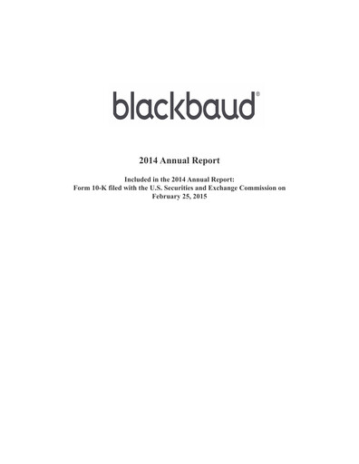 Thumbnail Blackbaud Annual Report 2014