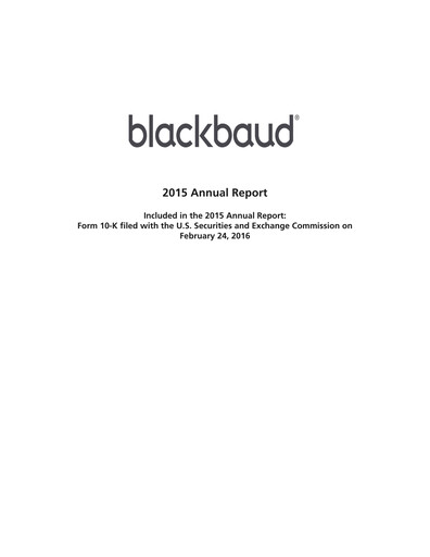 Thumbnail Blackbaud Annual Report 2015