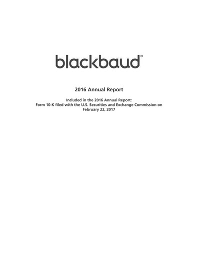 Thumbnail Blackbaud Annual Report 2016