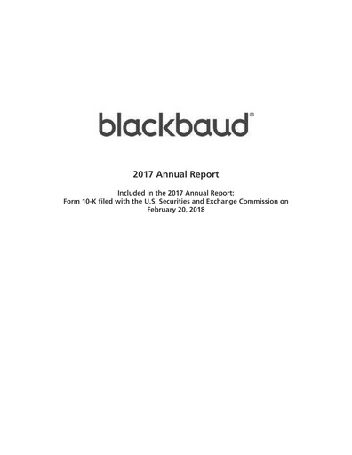 Thumbnail Blackbaud Annual Report 2017