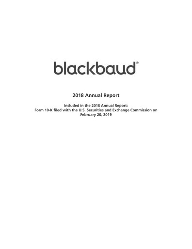 Thumbnail Blackbaud Annual Report 2018