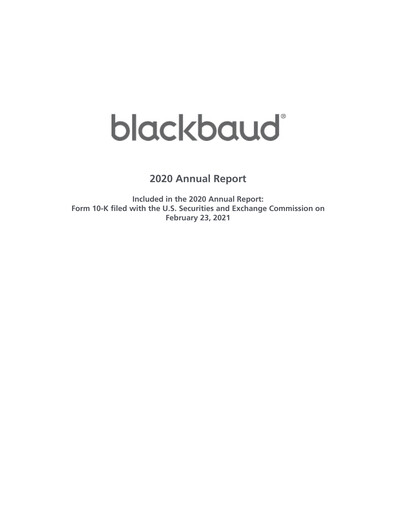 Thumbnail Blackbaud Annual Report 2020