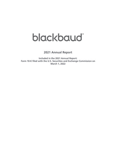 Thumbnail Blackbaud Annual Report 2021