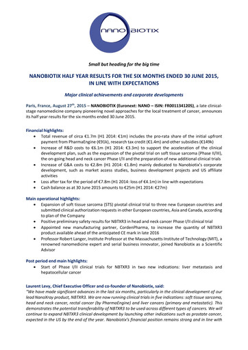 Thumbnail Nanobiotix Half-year Report 2015-h1
