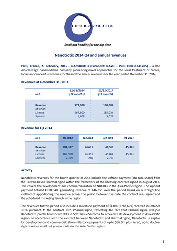 Thumbnail Nanobiotix Quarterly Report 2014-q4