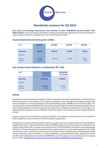 Thumbnail Nanobiotix Quarterly Report 2016-q3