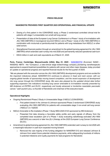 Thumbnail Nanobiotix Quarterly Report 2025-q1